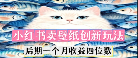 小红书卖壁纸创新玩法，后期一个月收益四位数-青年云网创—高质量项目商城