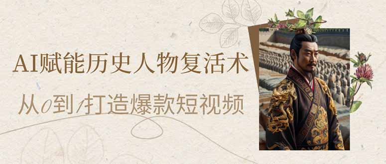 (14311期)AI赋能历史人物复活术:从0到1打造爆款短视频-青年云网创—高质量项目商城