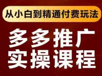 拼多多推广实操课程,从小白到精通付费玩法-青年云网创—高质量项目商城